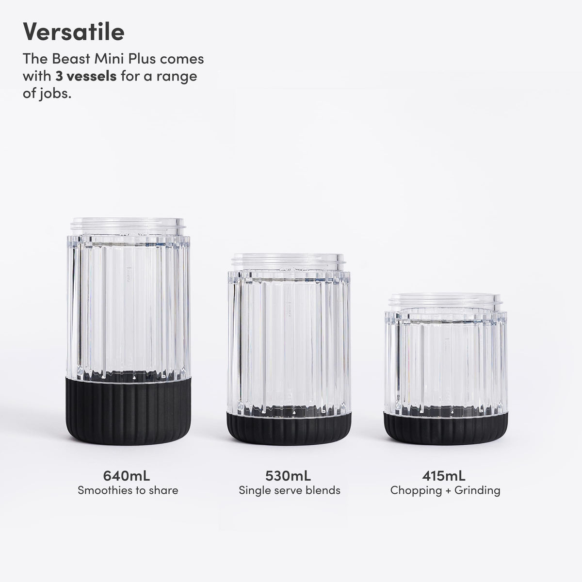 The Beast Mini Blender Plus drinking lid enables quick, portable blends.