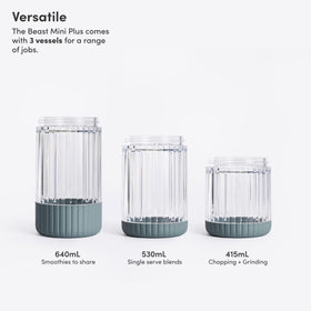 BEAST The Beast Mini Blender Plus ice-crushing action delivers smooth crushed ice.