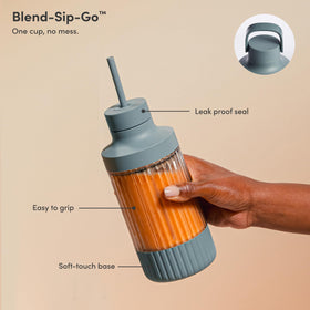 BEAST The Beast Mini Blender Plus straw cap and included straws support sipping anywhere.
