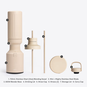 BEAST Beast Mini carry cap and straw enable on-the-go blending