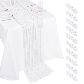 Beautane cheesecloth table runner, 17x108 inches, ideal for elegant wedding tables.