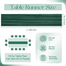 Beautane emerald green cheesecloth runner drapes softly for boho baby shower decor.