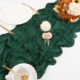 Emerald green boho decor runner ideal as chair sash or backdrop.