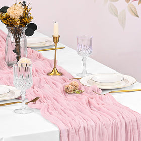 Beautane light pink gauze used for napkin accents and light backdrops