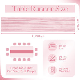 Beautane light pink cheesecloth runner arranged for wedding décor with delicate drape