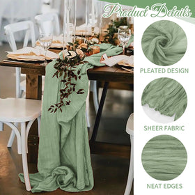 Table setup with Beautane 17 inch wide runner for romantic wedding ambiance.