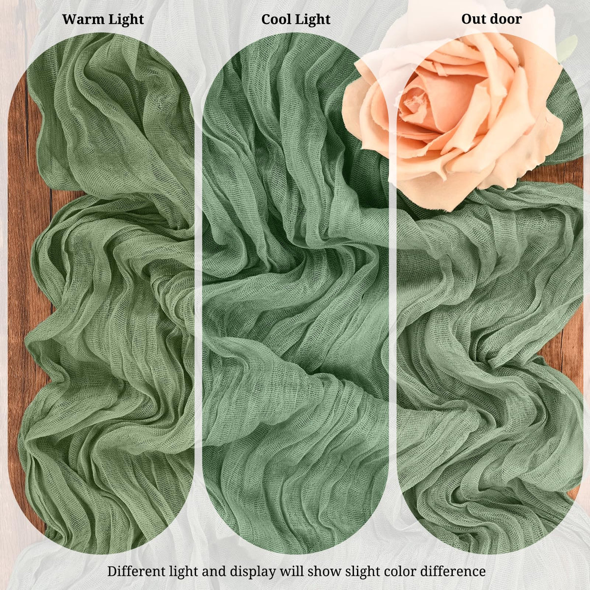 Chair sash accent using Beautane sage green runner for chic decor.