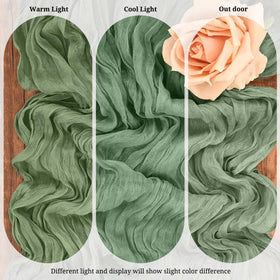 Chair sash accent using Beautane sage green runner for chic decor.