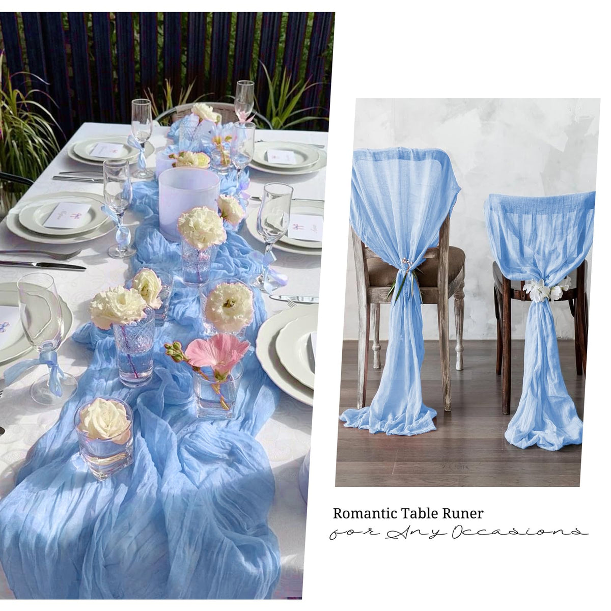 Beautane table runner at a wedding venue enhances rustic chic decor.