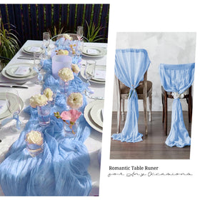 Beautane table runner at a wedding venue enhances rustic chic decor.