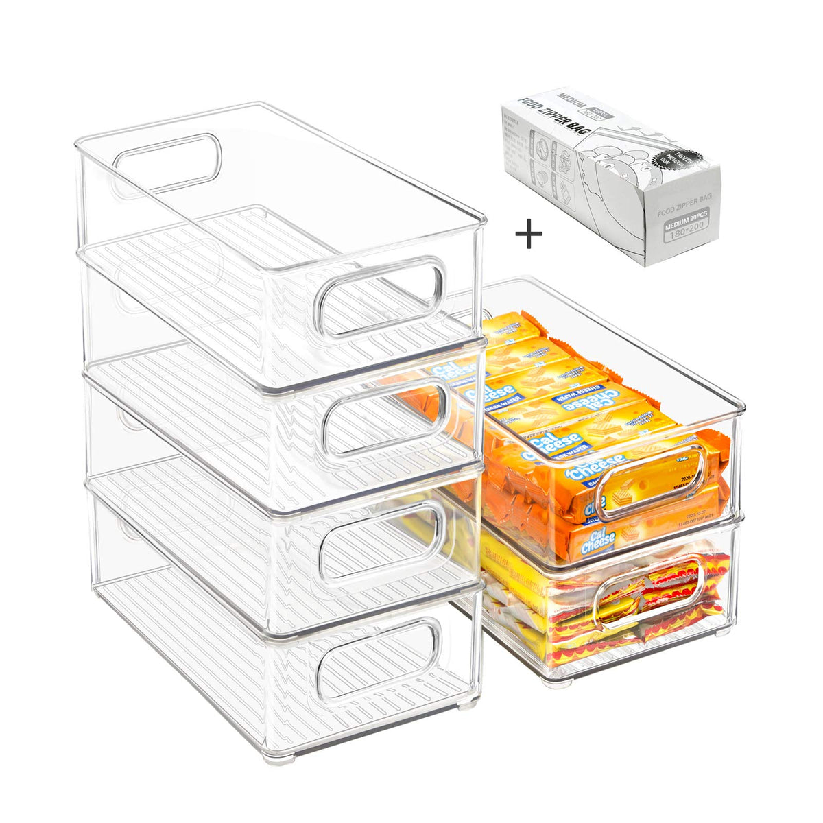 Beauty Cottage stackable bin in fridge showing space optimization and easy access