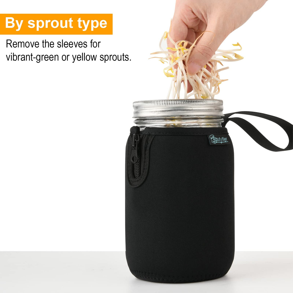 Beautyflier insulated mason jar sleeve keeps drinks cold with comfortable grip.
