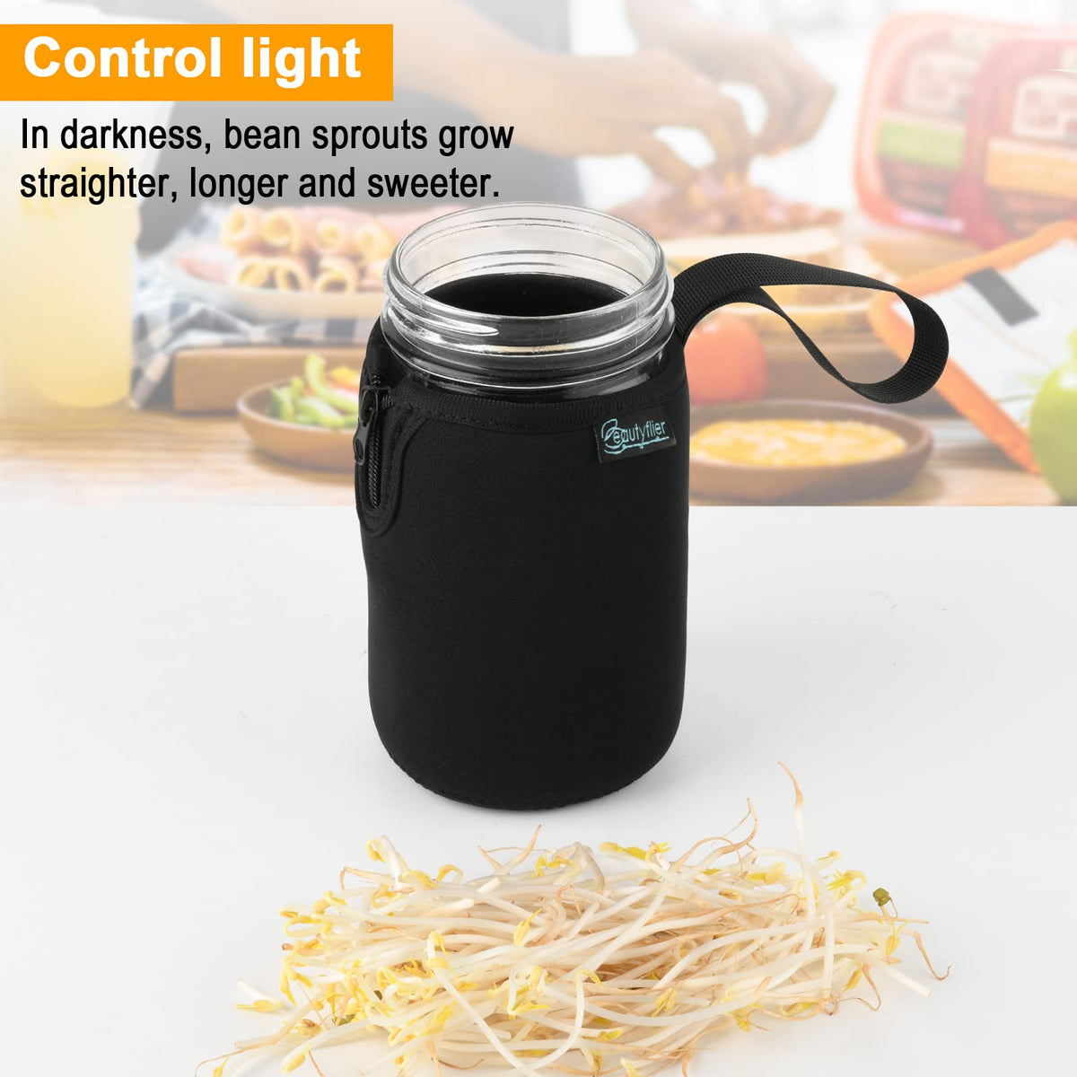 Beautyflier neoprene sleeve closeup highlights durable, easy-care material.