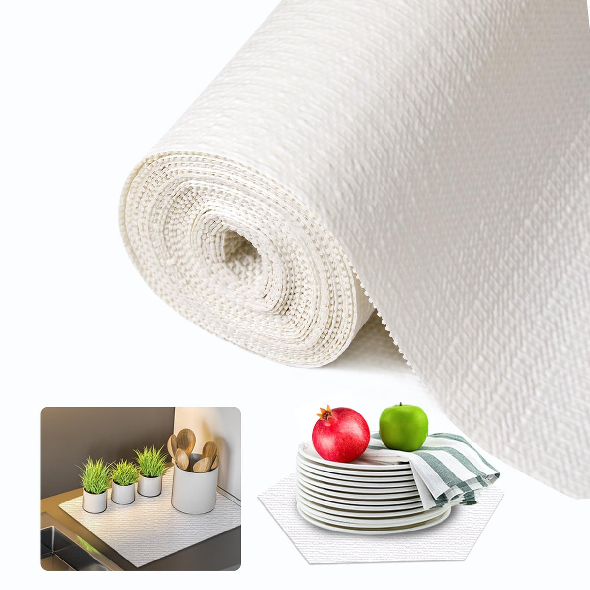 Beautysaid shelf liner for kitchen cabinet, non-slip and waterproof.