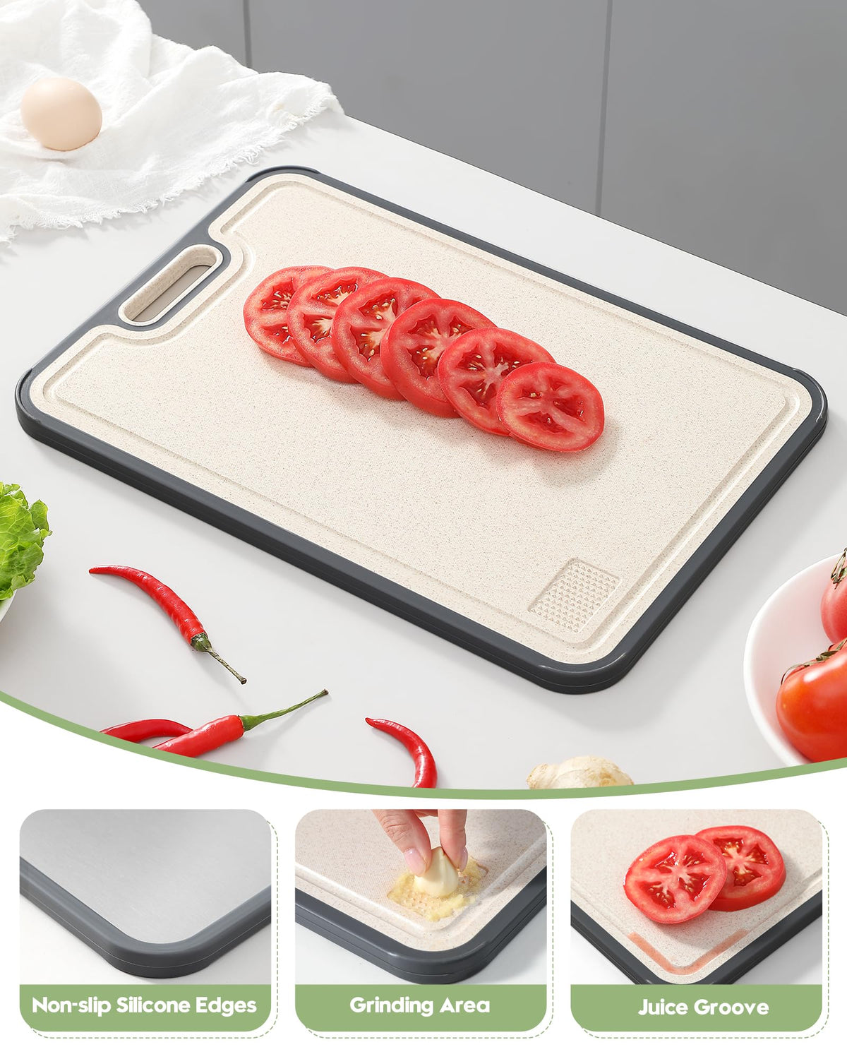 BEBRINI titanium side designed for meat cutting with smooth surface