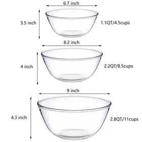 BECFISH borosilicate glass 1-1qt bowl great for dressings.