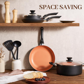 BECIGAR 10-inch frying pan delivering even heat distribution