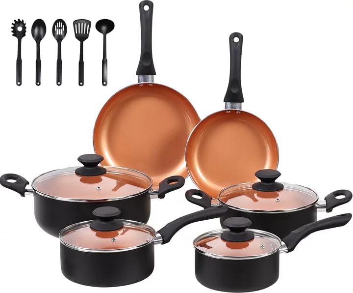 BECIGAR ceramic pots and pans set on stove for versatile everyday cooking