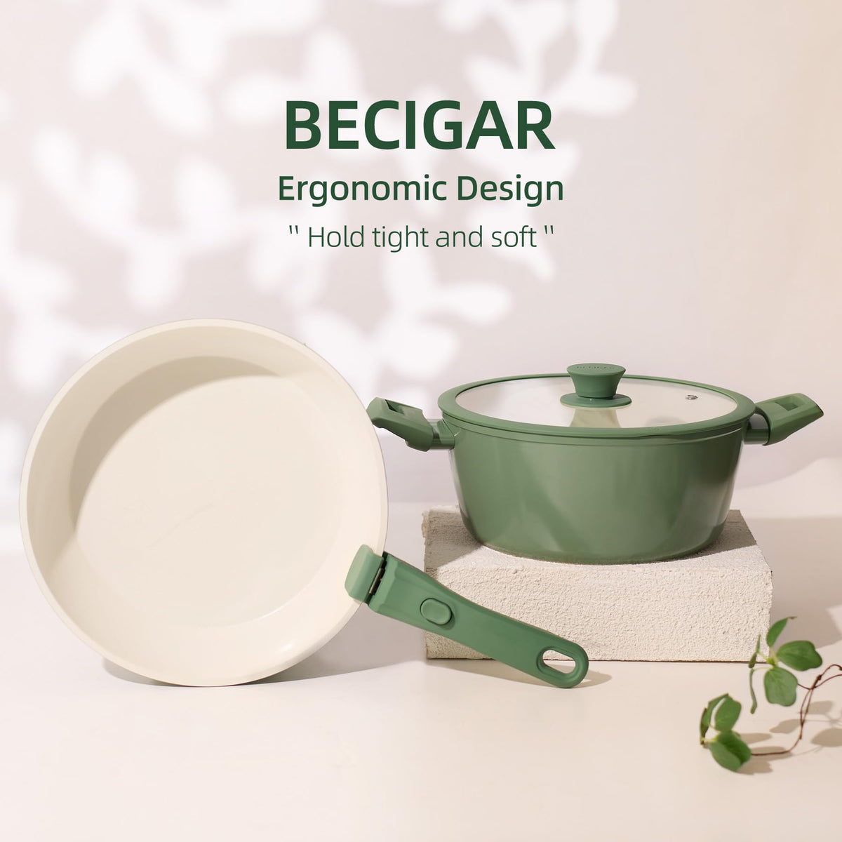 BECIGAR nonstick surface simplifies cleanup and daily cooking.