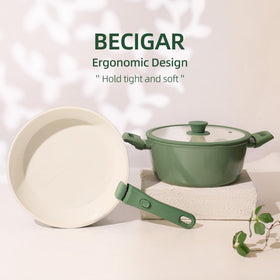 BECIGAR nonstick surface simplifies cleanup and daily cooking.
