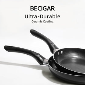 BECIGAR heavy-duty handles provide stable grip during busy cooking sessions