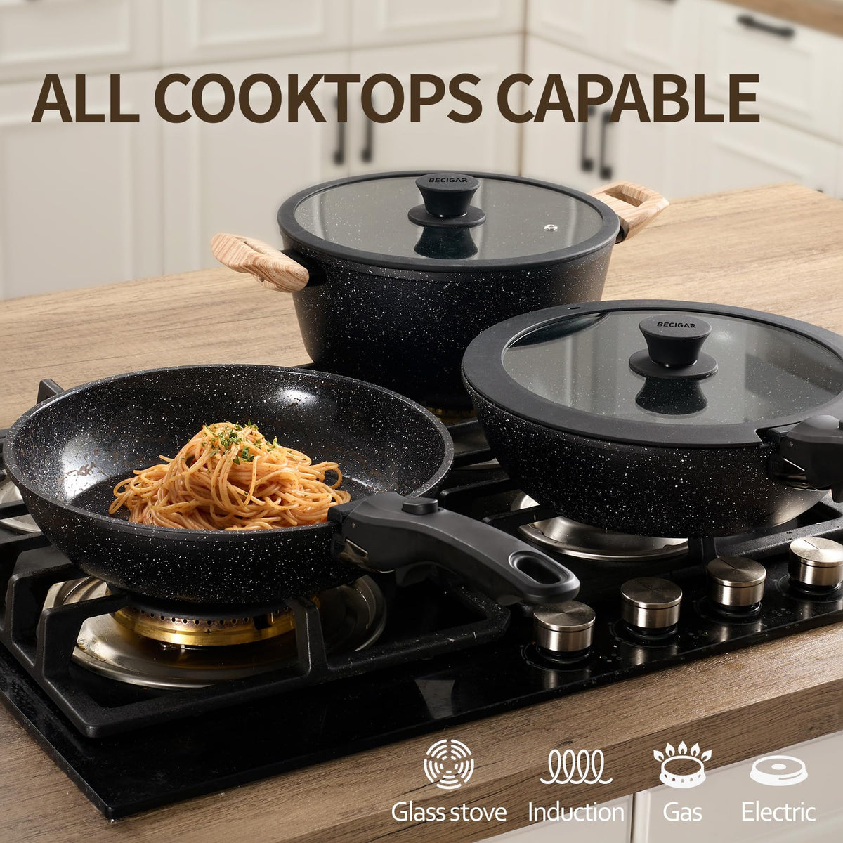 Protectors and utensils extend coating life and simplify cleanup with BECIGAR.