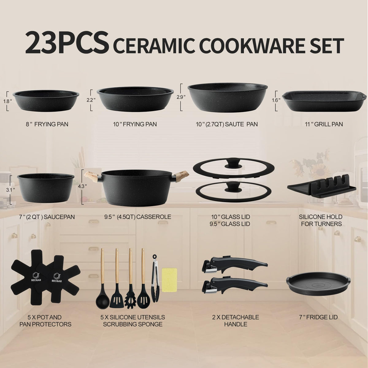 Induction-compatible base provides even heating across all hob types.
