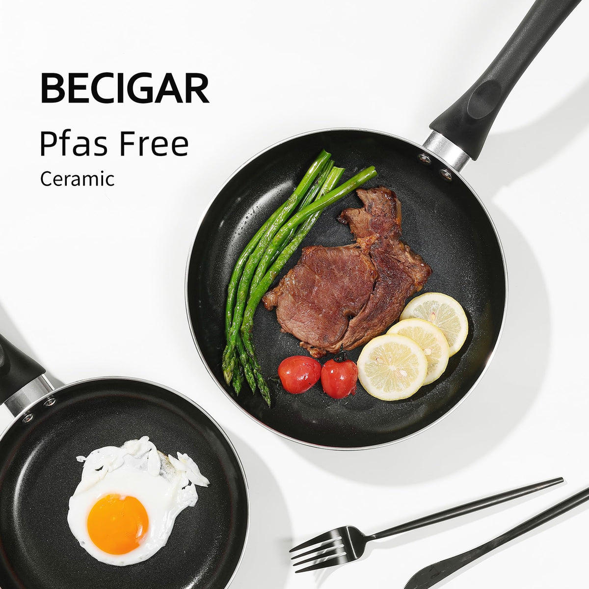 BECIGAR induction-safe cookware suited for all stove tops and energy-efficient heating