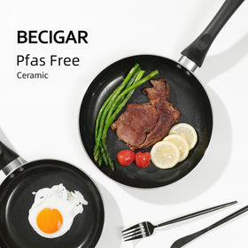 BECIGAR induction-safe cookware suited for all stove tops and energy-efficient heating