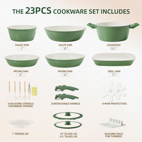 BECIGAR removable-handle cookware highlights oven-ready versatility.
