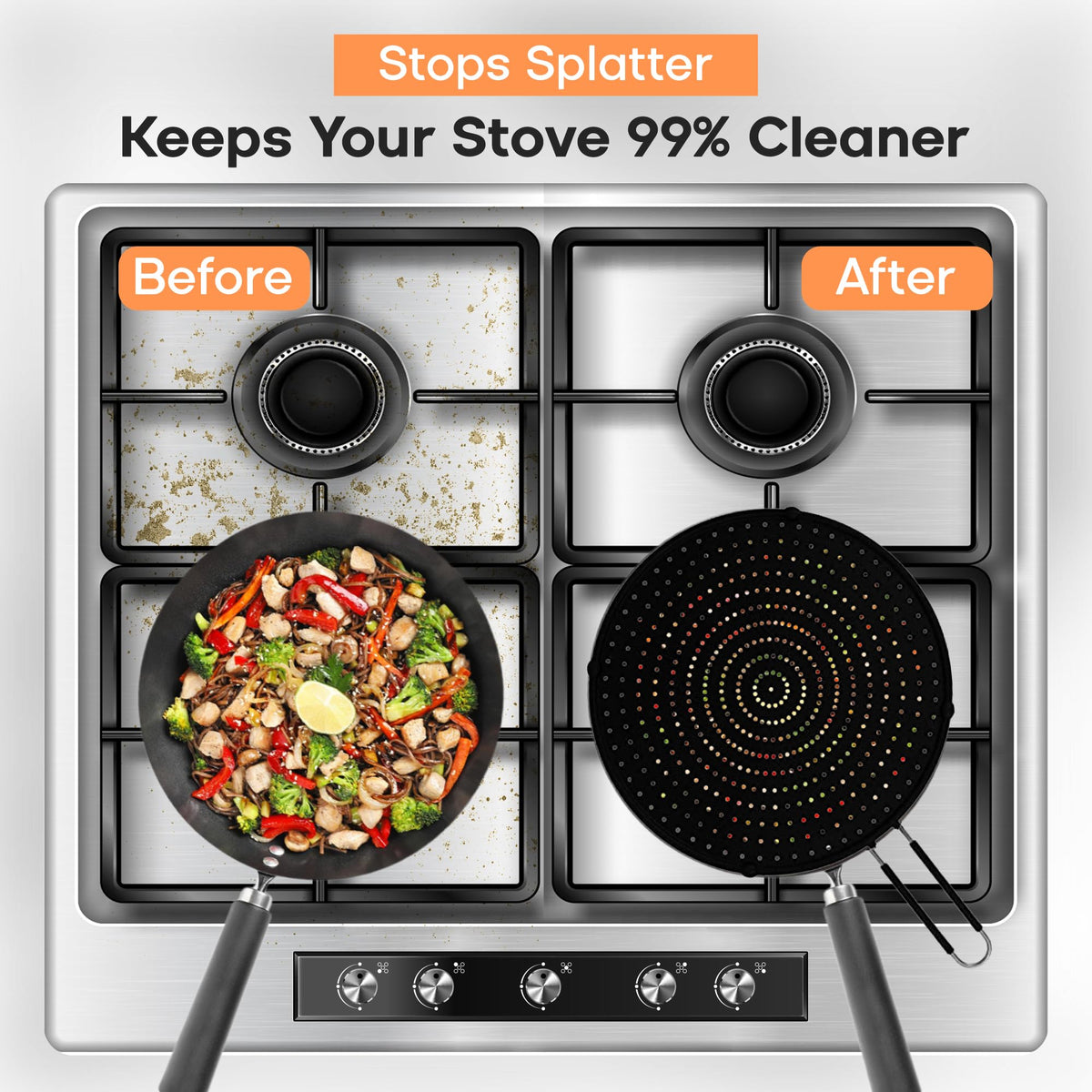 Beckon Ware silicone grease guard protects stovetop during frying