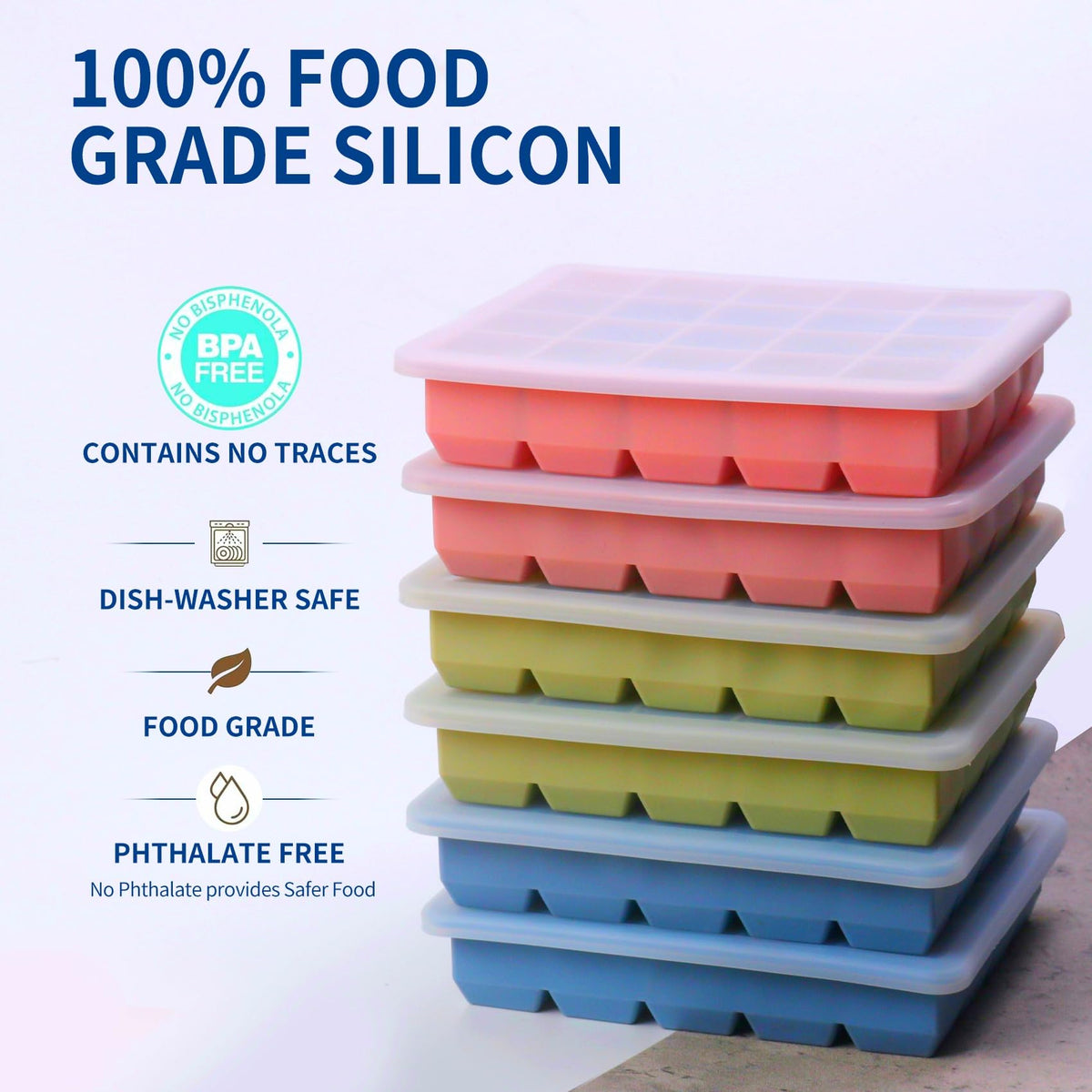 BECOKIT silicone freezer mold for herb ice cubes, easy flavor preservation.
