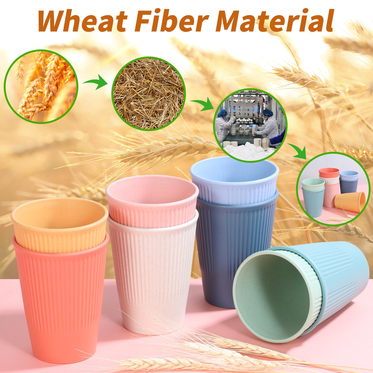 Non-toxic, food-safe Wheat Straw material ensures safe contact with beverages.