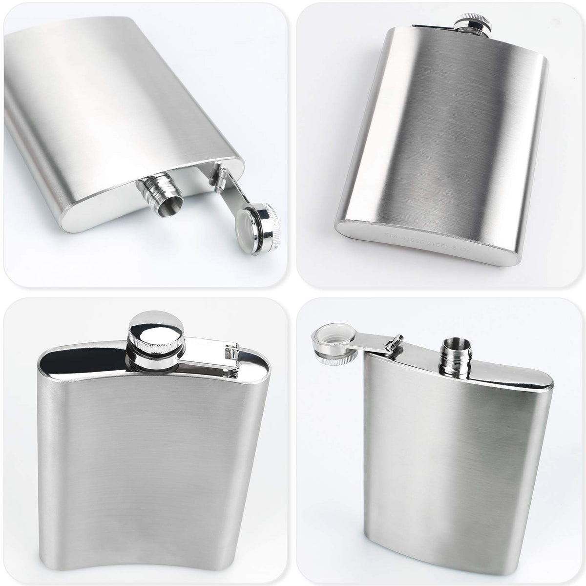 BEDEONE compact 8 oz flask fits pockets or backpacks for daily use.