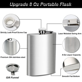 BEDEONE flask with swing-arm lid to prevent cap loss during travel.
