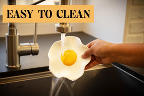 Bee! Fried Egg spoon rest glaze detail complements farmhouse kitchen decor.