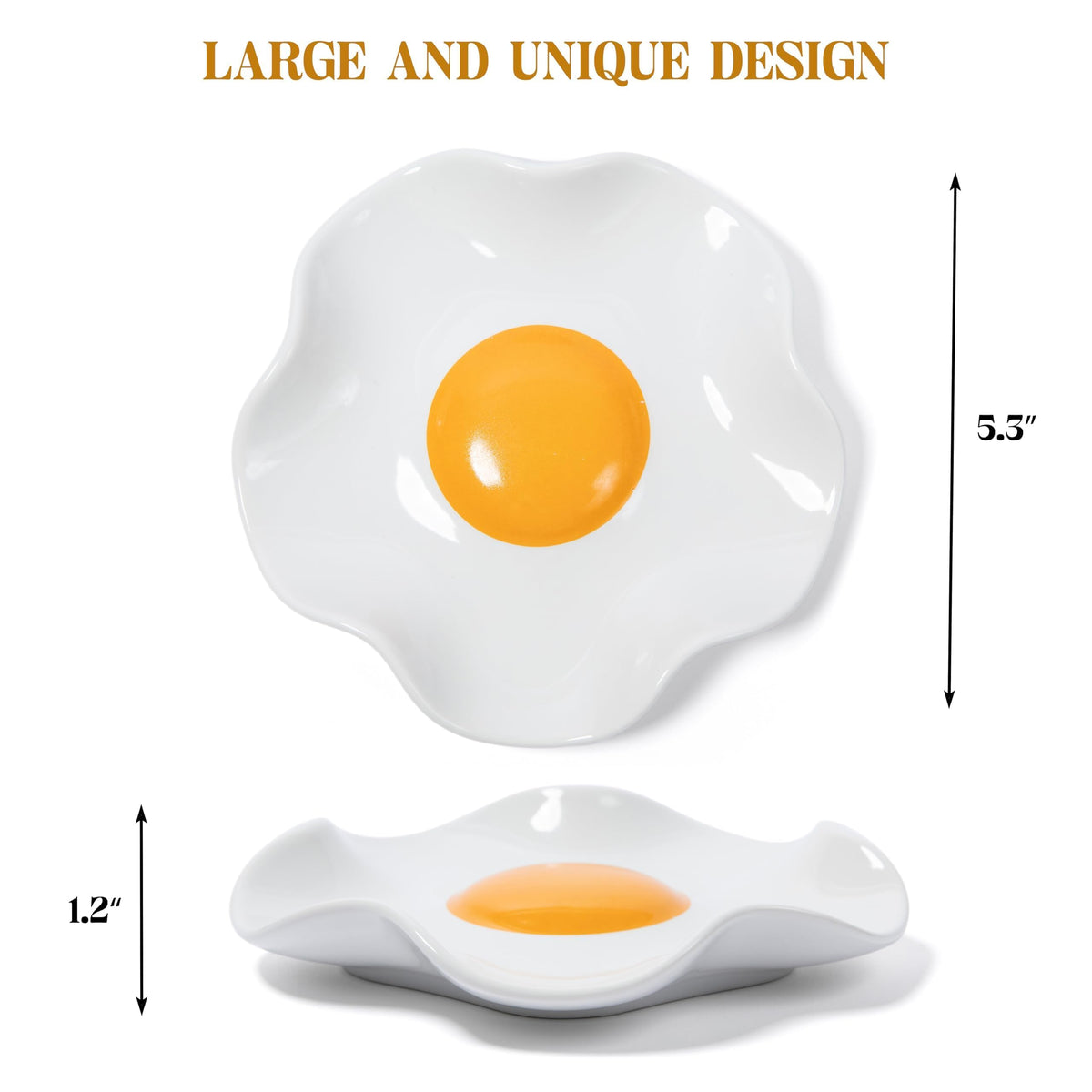 Bee! Fried Egg spoon rest top view showcases its large, practical surface.