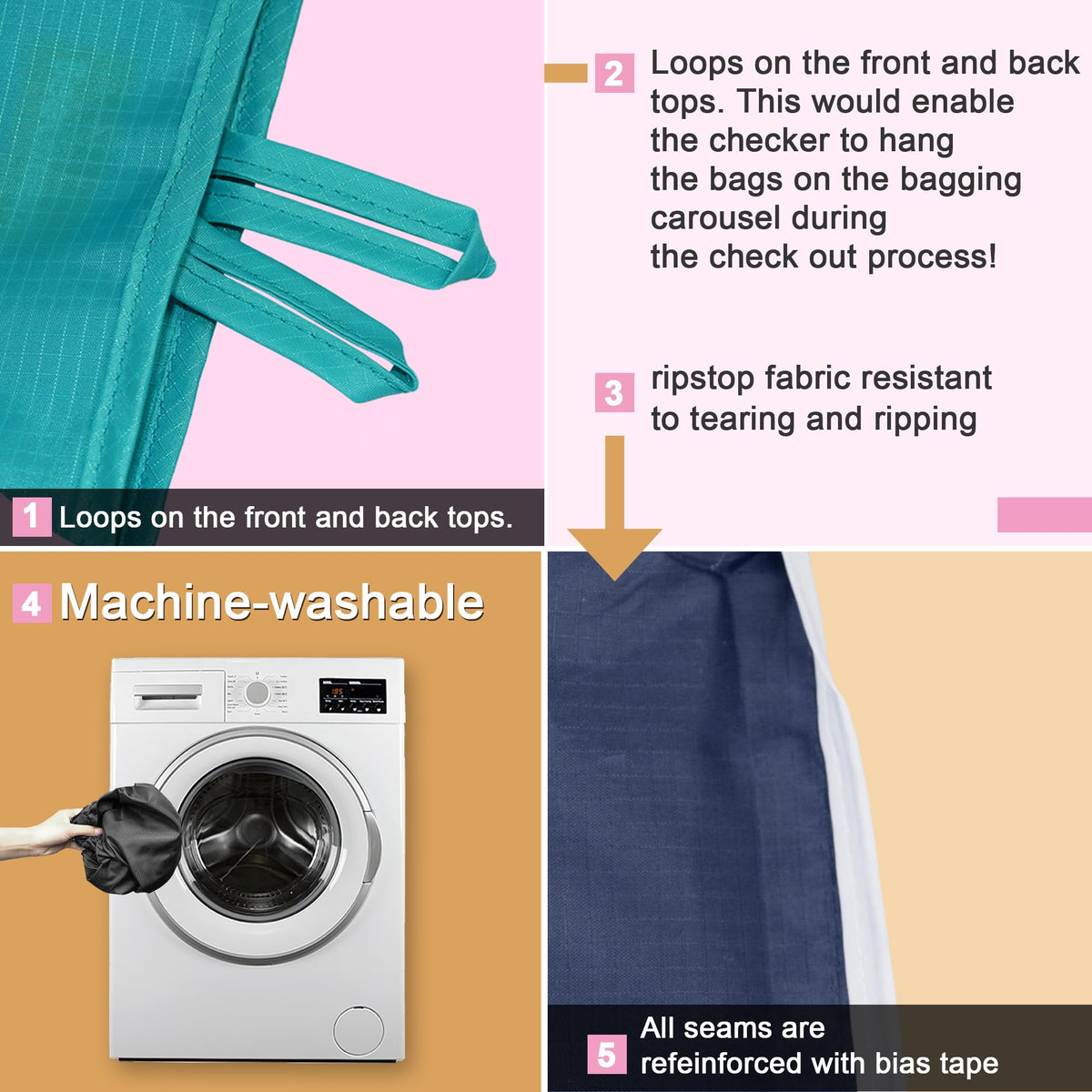 BeeGreen bag features quick-dry nylon lining for fast cleanup after use.