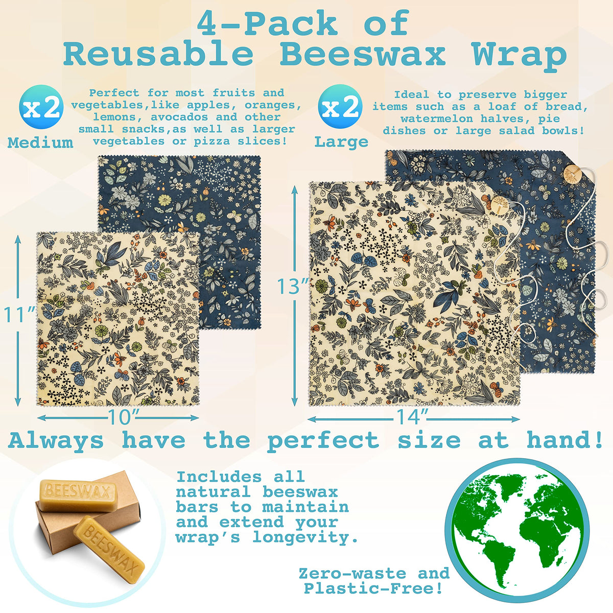 Bee Carefree wraps ideal for meal prep and storage