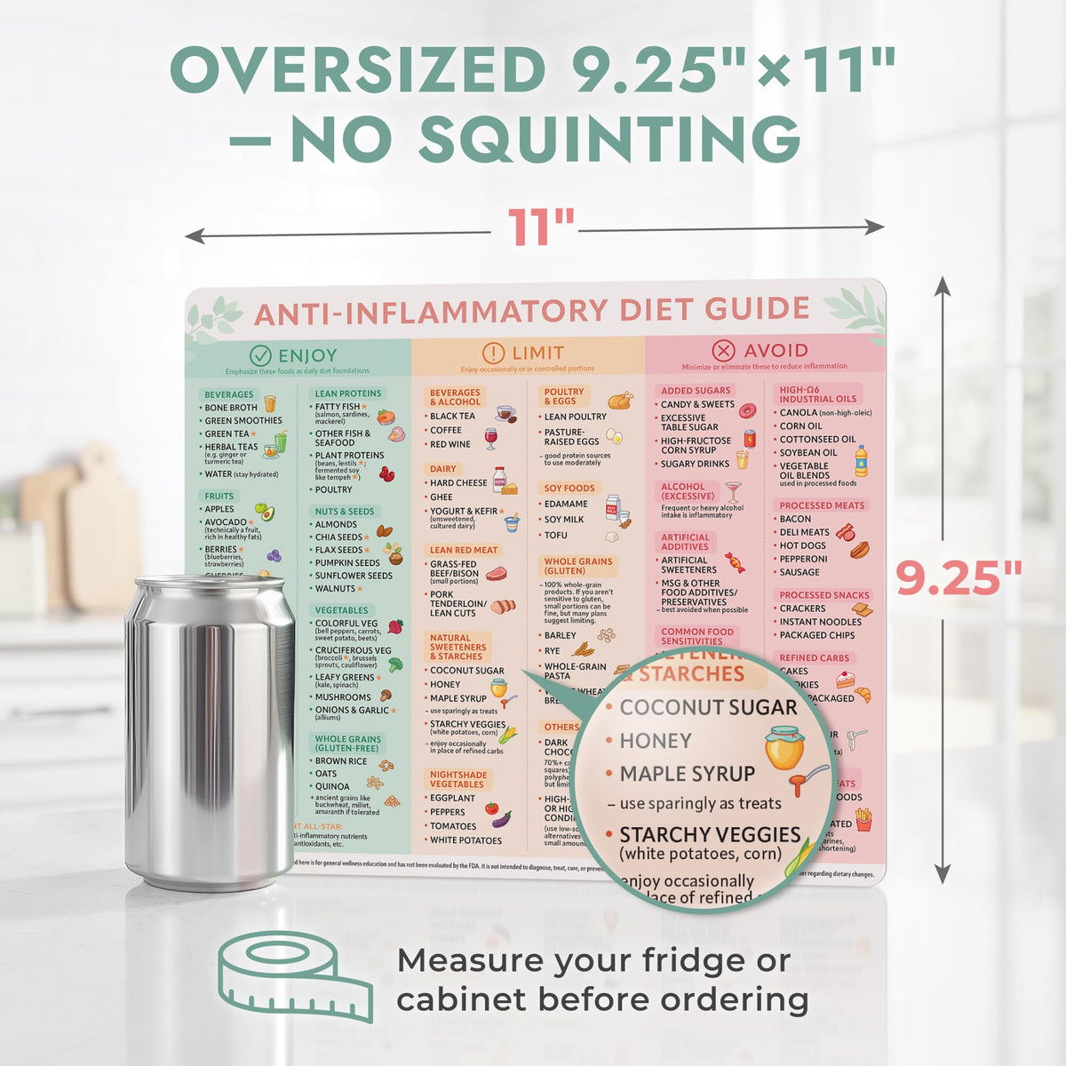 Full-back magnet securely grips most stainless refrigerators
