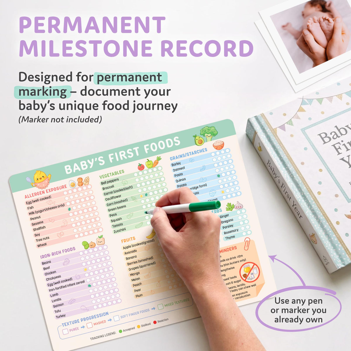 Fridge-ready Beech and Lambert chart stays visible through solids journey.