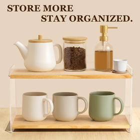 BeeCoAoo Coffee Bar Mug Storage keeps mugs within reach for mornings.