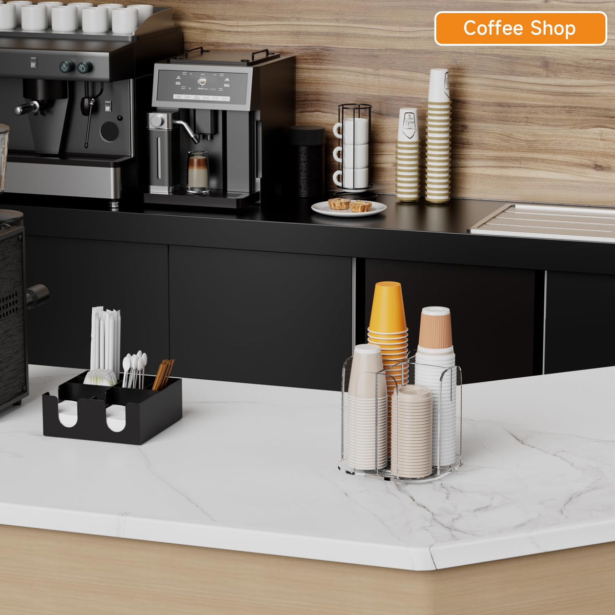 Beego anti-slip base stabilizes the dispenser on counters.