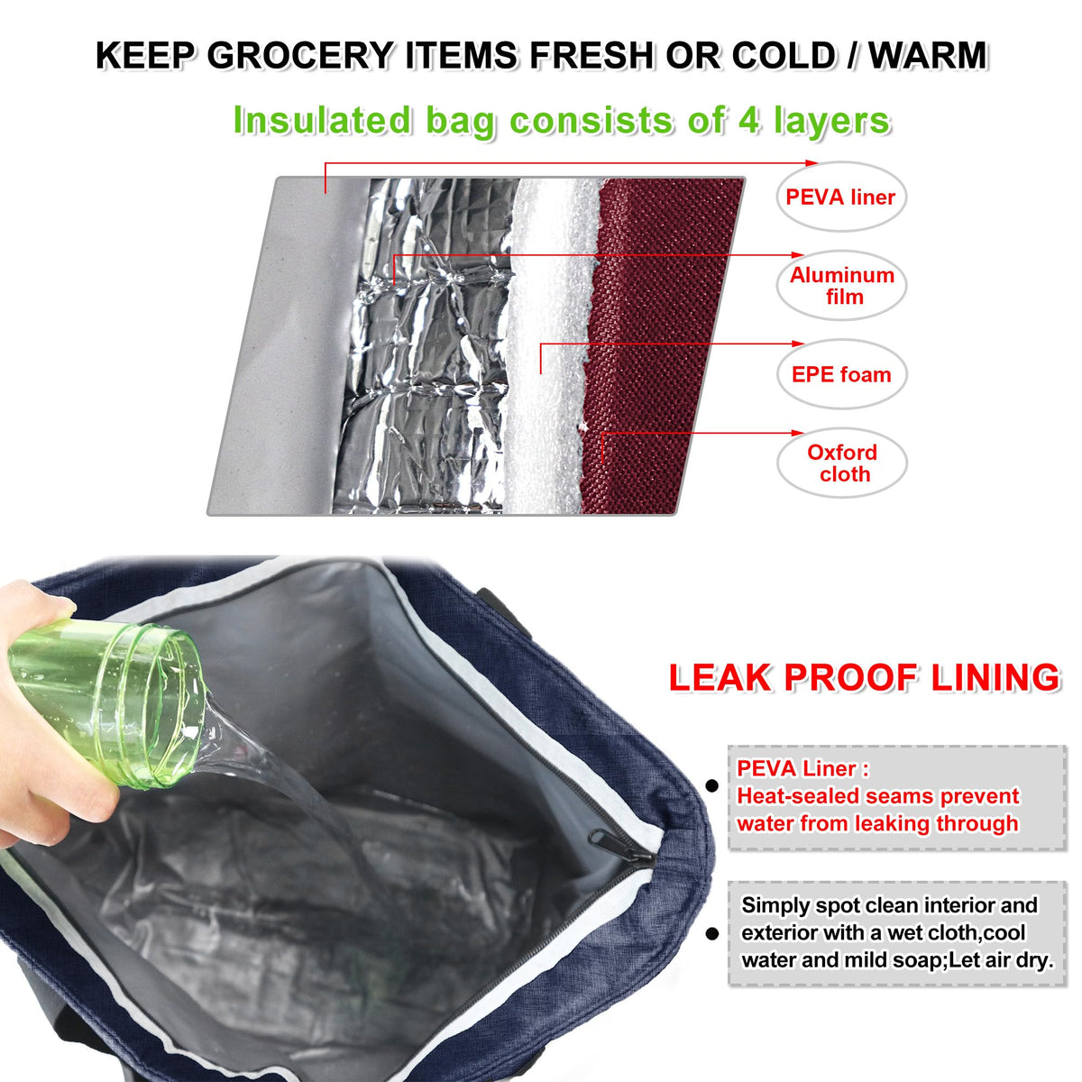 BeeGreen Cooler Bag adjustable straps extended for comfortable shoulder carry