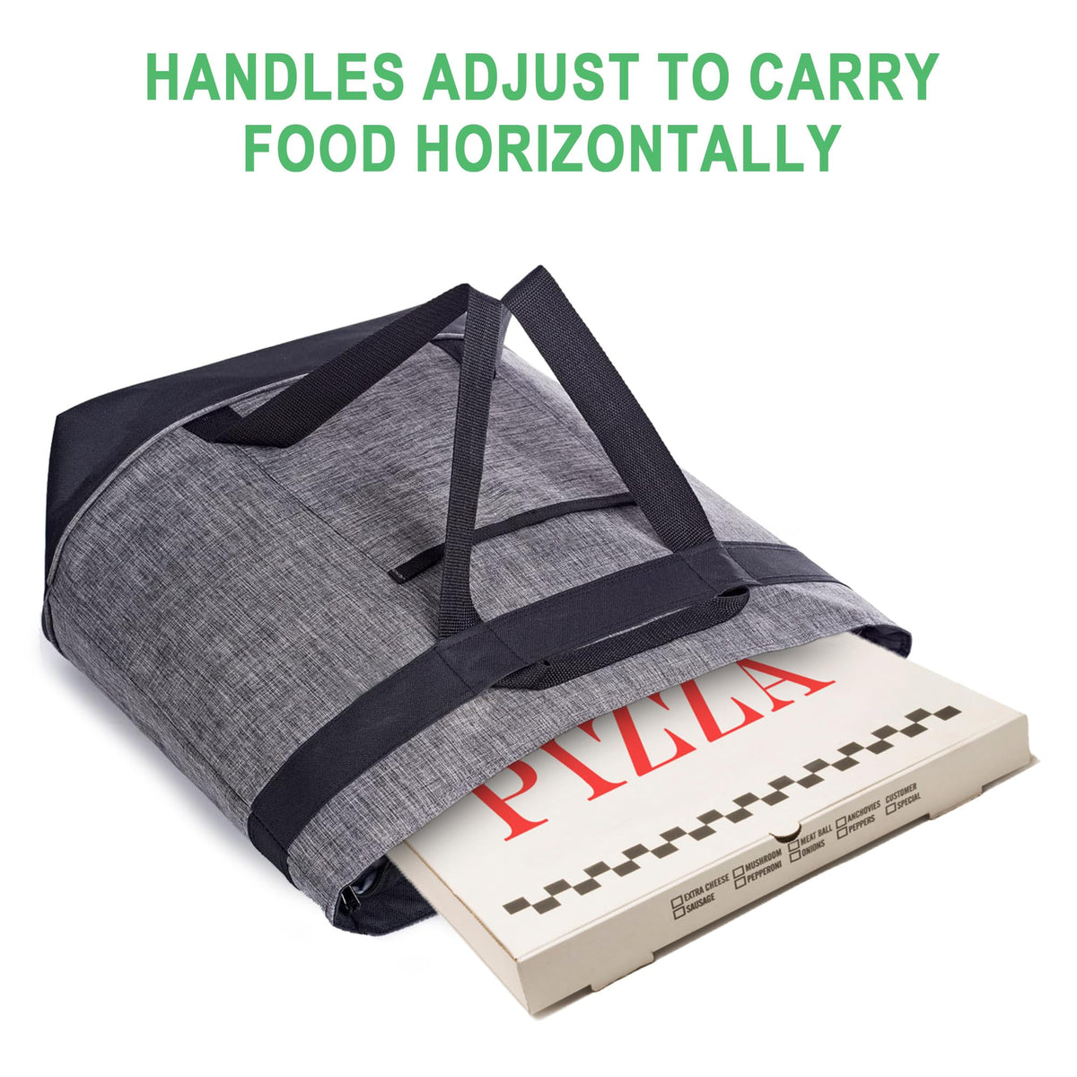 BeeGreen cooler bag adjustable straps for comfortable carry on shoulder or by hand.