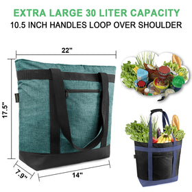 BeeGreen Cooler Bag large interior capacity suitable for groceries up to 50 lbs