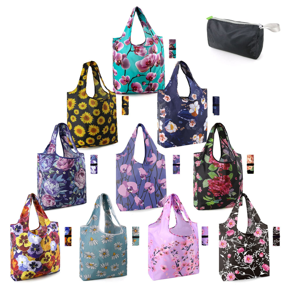 BeeGreen foldable flower grocery bag for shopping, stylish and reusable.