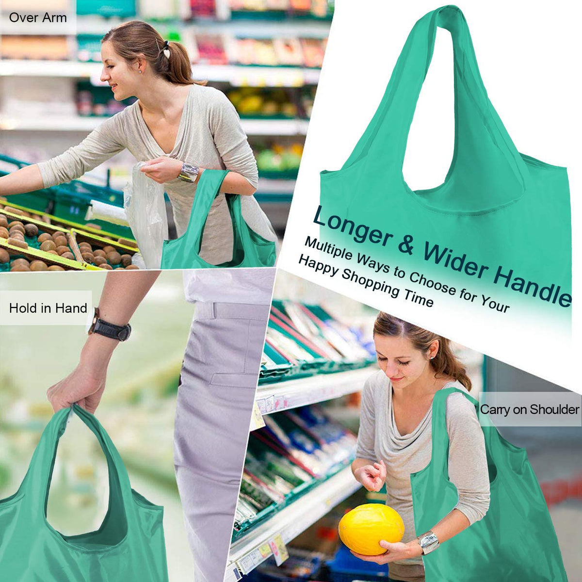 BeeGreen foldable grocery bags rolled for compact storage and on-the-go shopping.