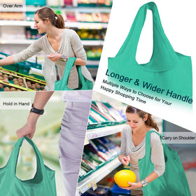 BeeGreen foldable grocery bags rolled for compact storage and on-the-go shopping.
