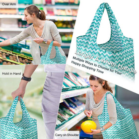 BeeGreen foldable grocery bags with carry pouch ideal for on-the-go shopping